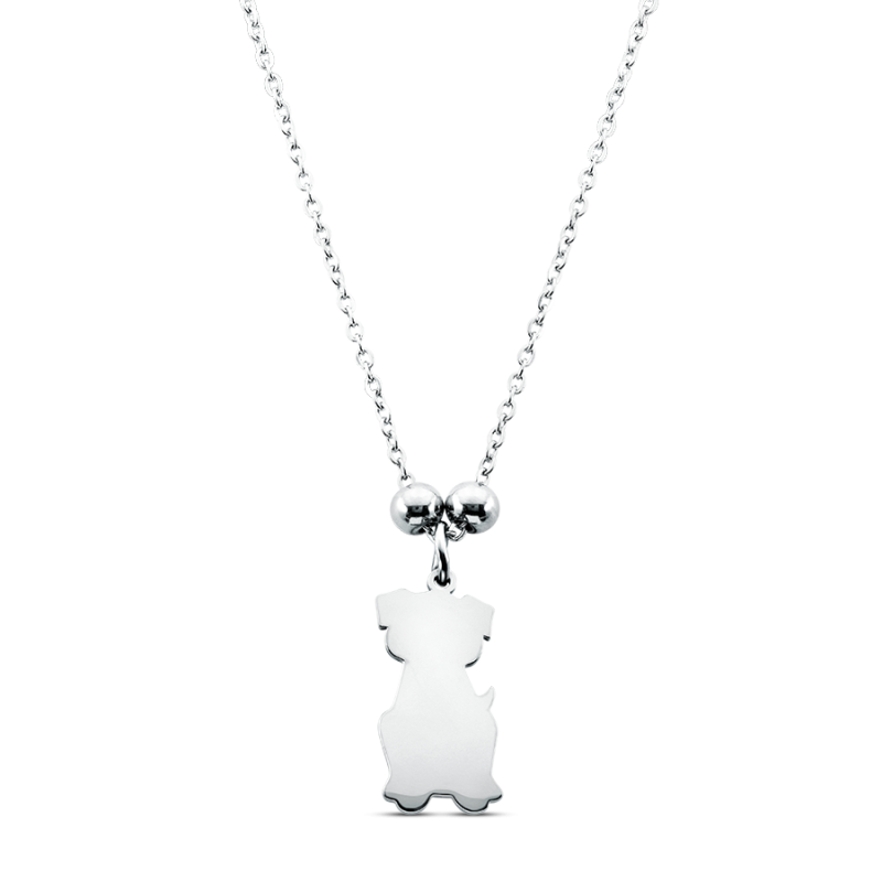 Collier pendentif chien commémoratif personnalisé – Nom gravé