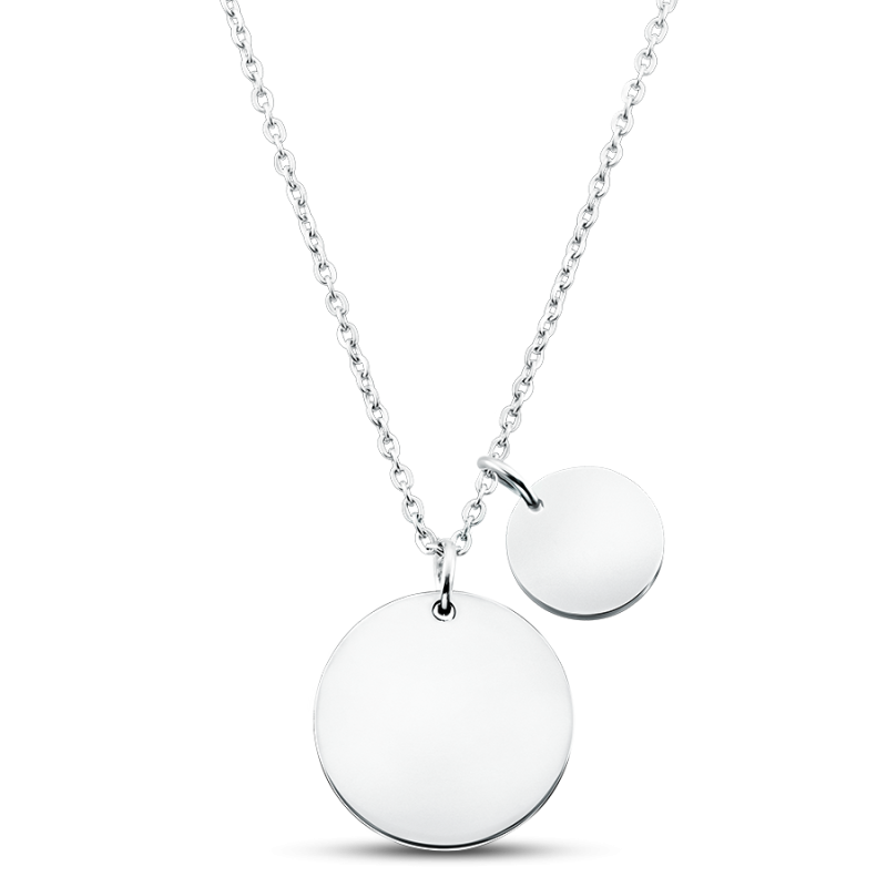 Collier commémoratif double rond patte de chien personnalisé – Empreinte de patte, nom & dates gravés
