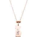 Collier pendentif chat commémoratif personnalisé – Nom gravé