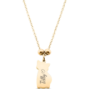 Collier pendentif chat commémoratif personnalisé – Nom gravé