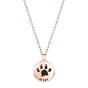 Collier urne funéraire pour cendres de chien rond personnalisé – Bijou commémoratif avec nom & empreinte de patte gravés