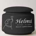 Urne funéraire pour chien personnalisée en céramique – Urne pour chien avec nom, dates, illustration minimaliste & message