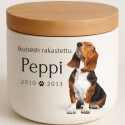 Urne funéraire pour chien personnalisée en céramique avec photo – Urne funéraire pour animal avec nom, dates & message