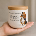 Urne funéraire pour chien personnalisée en céramique avec photo – Urne funéraire pour animal avec nom, dates & message