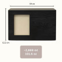 Urne funéraire pour chien en bois noir personnalisée​ avec photo – Coffret souvenir unique avec nom, dates & message