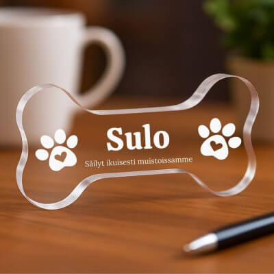 Plaque commémorative chien personnalisée – Os...