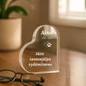 Plaque commémorative chien personnalisée – Souvenir cœur en acrylique pour animal avec nom, dates & message gravés