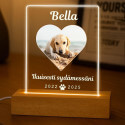 Cadre photo commémoratif lumineux chien personnalisé – Plaque rectangulaire en acrylique éclairage LED avec nom & dates gravés