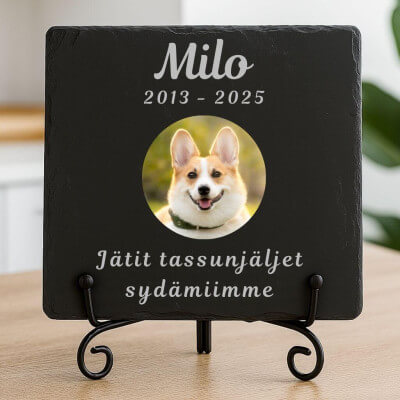 Pierre commémorative chien carrée personnalisée...