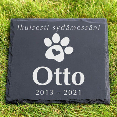 Pierre commémorative chien carrée personnalisée...