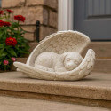 Statuette commémorative d'extérieur ange pour chien – Statue chien résine pour jardin résistante aux intempéries