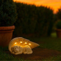 Statuette commémorative ange pour chien avec lampe solaire LED – Statue chien résine pour jardin résistante aux intempéries