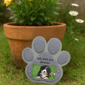 Plaque commémorative patte pour chien avec photo – Pierre souvenir en résine résistante aux intempéries pour jardin